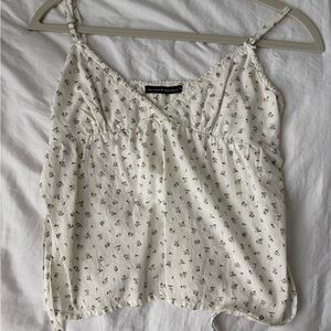 Brandy Melville Cream Floral Camisole